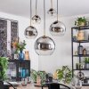 Koyoto hanging light, globe light, pendant light gold, black, 5-light sources