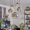 Koyoto hanging light, globe light, pendant light gold, black, 5-light sources