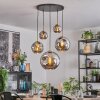 Ripoll hanging light, globe light, pendant light gold, black, 5-light sources
