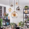 Koyoto hanging light, globe light, pendant light gold, black, 5-light sources
