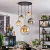 Koyoto hanging light, globe light, pendant light gold, black, 5-light sources