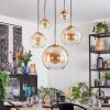 Koyoto hanging light, globe light, pendant light gold, black, 5-light sources