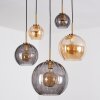 Koyoto hanging light, globe light, pendant light gold, black, 5-light sources