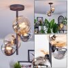 Chehalis ceiling light, globe light 33 cm Amber, clear, Smoke-coloured, 4-light sources