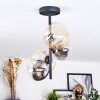 Chehalis ceiling light, globe light 33 cm Amber, clear, Smoke-coloured, 4-light sources