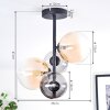 Chehalis ceiling light, globe light 33 cm Amber, clear, Smoke-coloured, 4-light sources