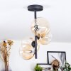 Chehalis ceiling light, globe light 33 cm Amber, clear, 4-light sources