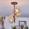 Chehalis ceiling light, globe light 33 cm Amber, clear, 4-light sources