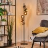 Koyoto globe light, floor lamp blue, chrome, gold, green, clear, coppery, Smoke-coloured, 6-light sources