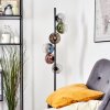 Koyoto globe light, floor lamp blue, chrome, gold, green, clear, coppery, Smoke-coloured, 6-light sources