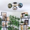 Gastor ceiling light, globe light gold, black, 3-light sources