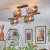 Gastor ceiling light, globe light gold, black, 8-light sources