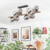 Gastor ceiling light, globe light gold, black, 8-light sources