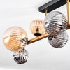 Chehalis ceiling light, globe light gold, black, 8-light sources