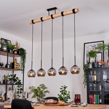 Ripoll hanging light, globe light, pendant light Ecru, black, 5-light sources