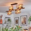 Gastor ceiling light, globe light gold, black, 8-light sources