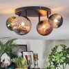 Chehalis ceiling light, globe light blue, green, coppery, Smoke-coloured, 4-light sources