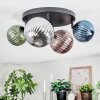 Chehalis ceiling light, globe light blue, green, coppery, Smoke-coloured, 4-light sources