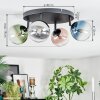 Chehalis ceiling light, globe light blue, chrome, green, clear, coppery, Smoke-coloured, 4-light sources