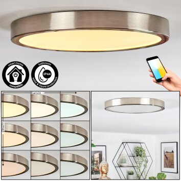 Finsrud ceiling light, Panel LED matt nickel, 1-light source