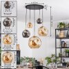Ripoll hanging light, globe light, pendant light gold, black, 5-light sources