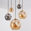 Ripoll hanging light, globe light, pendant light gold, black, 5-light sources
