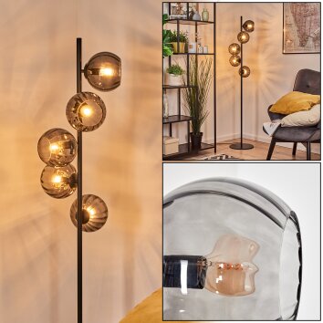 Koyoto globe light, floor lamp Smoke-coloured, 5-light sources