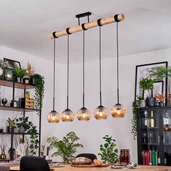 Ripoll hanging light, globe light, pendant light Ecru, black, 5-light sources