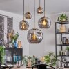 Ripoll hanging light, globe light, pendant light gold, black, 5-light sources