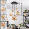 Ripoll hanging light, globe light, pendant light gold, black, 5-light sources