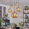 Ripoll hanging light, globe light, pendant light gold, black, 5-light sources