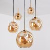 Ripoll hanging light, globe light, pendant light gold, black, 5-light sources