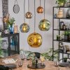 Ripoll hanging light, globe light, pendant light gold, black, 5-light sources