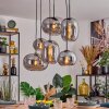 Apedo hanging light, pendant light Smoke-coloured, 6-light sources