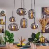 Apedo hanging light, pendant light Smoke-coloured, 6-light sources