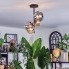 Chehalis ceiling light, globe light 33 cm Amber, clear, Smoke-coloured, 4-light sources