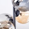 Chehalis ceiling light, globe light 33 cm Amber, clear, Smoke-coloured, 4-light sources