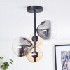 Chehalis ceiling light, globe light 33 cm Amber, clear, Smoke-coloured, 4-light sources