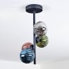Chehalis ceiling light, globe light 27 cm blue, chrome, green, coppery, Smoke-coloured, 4-light sources