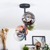 Chehalis ceiling light, globe light 33 cm blue, chrome, green, clear, coppery, Smoke-coloured, 4-light sources
