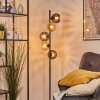 Koyoto globe light, floor lamp Amber, Smoke-coloured, 5-light sources