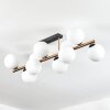 Gastor ceiling light, globe light gold, black, 10-light sources