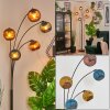 Koyoto globe light, floor lamp blue, gold, coppery, 5-light sources