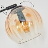 Koyoto globe light, floor lamp Amber, clear, Smoke-coloured, 5-light sources