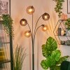 Koyoto globe light, floor lamp Amber, Smoke-coloured, 5-light sources
