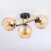 Koyoto ceiling light, globe light gold, black, 3-light sources