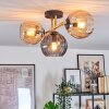 Koyoto ceiling light, globe light gold, black, 3-light sources