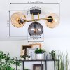 Koyoto ceiling light, globe light gold, black, 3-light sources