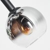 Koyoto ceiling light, globe light chrome, clear, Smoke-coloured, 8-light sources