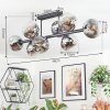 Ripoll ceiling light, globe light chrome, clear, Smoke-coloured, 8-light sources